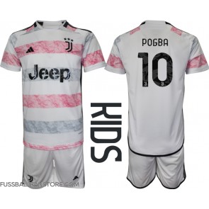Juventus Paul Pogba #10 Replik Auswärtstrikot Kinder 2023-24 Kurzarm (+ Kurze Hosen)